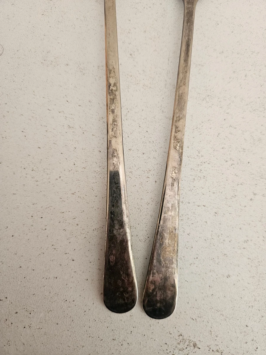 Vintage Sheffield England Silver Plated Salad Serving Set Spoon & Fork