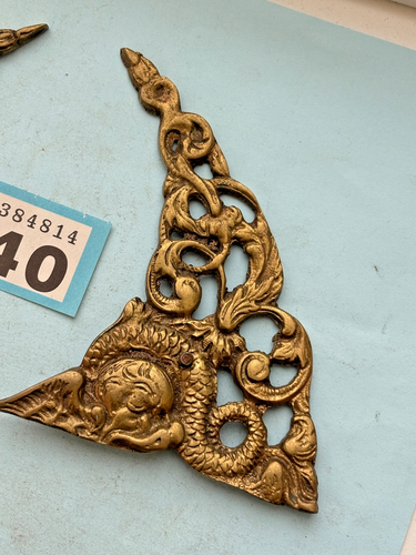 Longcase Clock grandfather clock Spandrels 2 dolphin arch spandrels lots picture - Foto 7 di 8