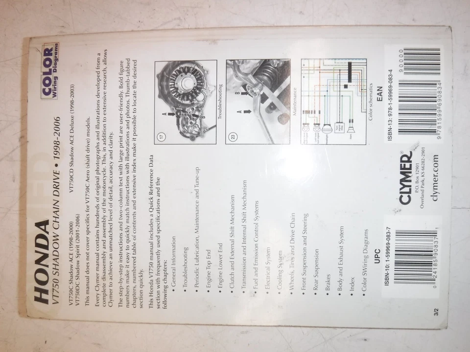 Manual Clymer - Transmisión por cadena Honda VT750 Shadow 98-06 M314-3 Foto 4 de 4