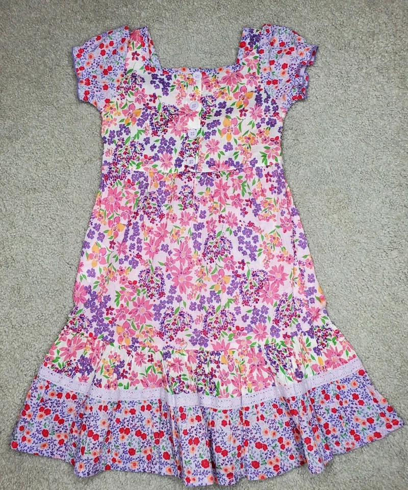 Vestido floral para niñas PARCHE DE CALABAZA talla 6 vestido de flores de verano Foto 3 de 3