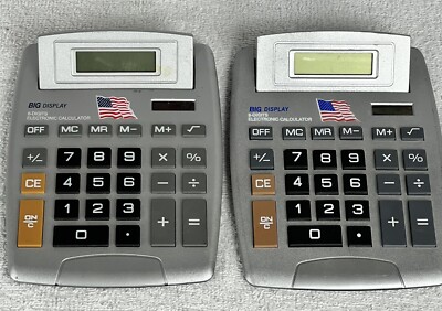 Pair Of Big Display Large Button Adjustable LCD Screen, Dual Powered, Pre-Owned