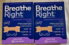 Breathe Right Lavender Scented Tan 2 Boxes (26 Tan Strips/Box) 1 Size Fit Most