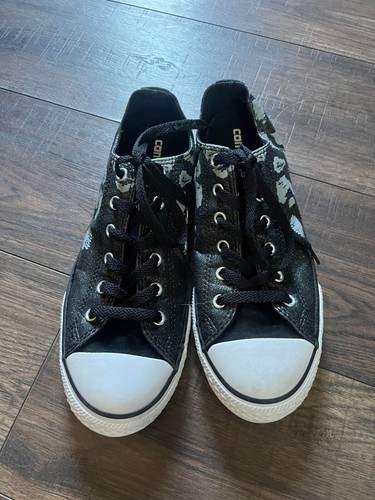 Zapatos Converse Chuck Taylor Brillo Negro Gris Estampado Animal Talla Jr Talla 5 - Imagen 4 de 7