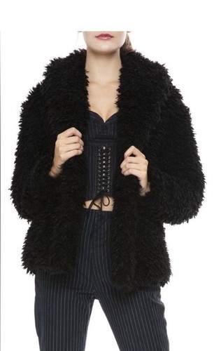 LINE The label Emile Shearling Jacket XL Coat Eyelash Fluffy Shaggy Wooly Mink - Picture 20 of 20