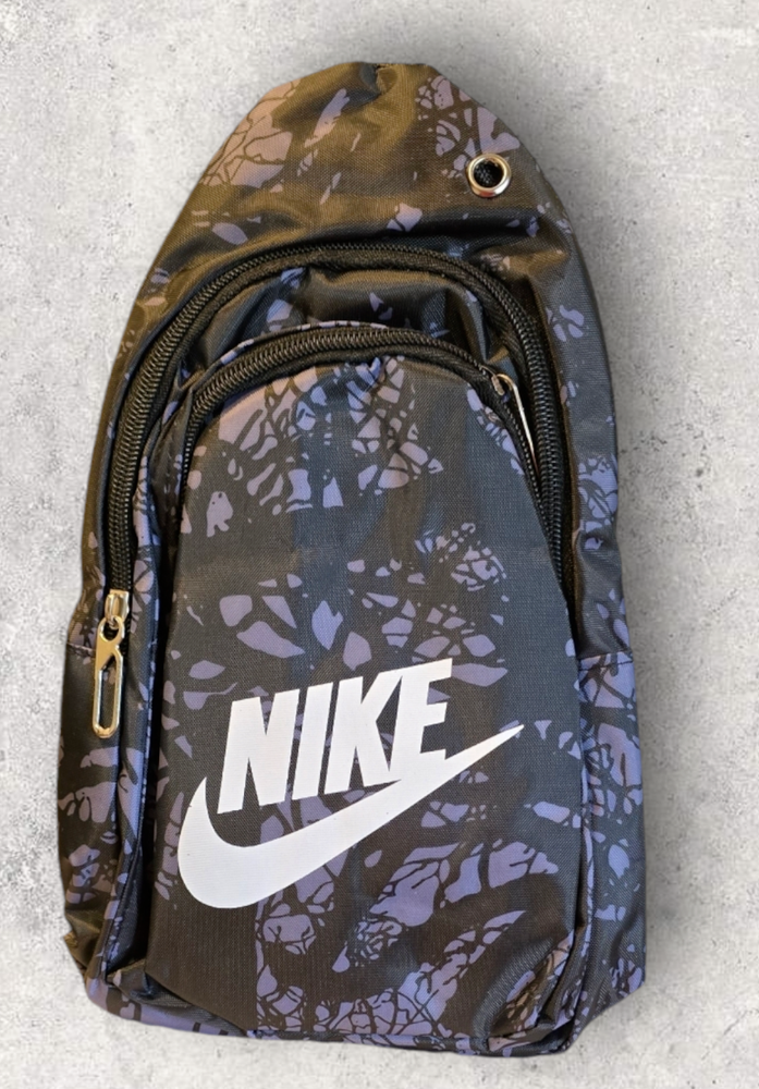 New Nike 12 Inch x 8 Inch x 5 Inch Crossbody Bag 2 Zippered Pockets Gray & Black