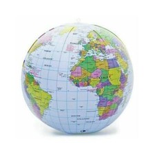 40Cm Inflatable Globe World Map Earth Blow Up Atlas Geography Beach Ball Toys