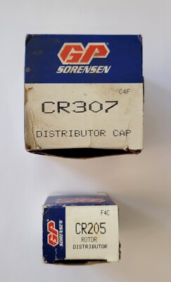 GP Sorensen Distributor Cap CR307 And GP Sorensen Distributor Rotor CR205 New...