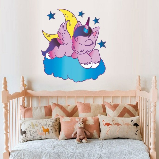 Cartoon Unicorn Horse Color Wall Sticker For Kids Room Decor Removable | eBay
