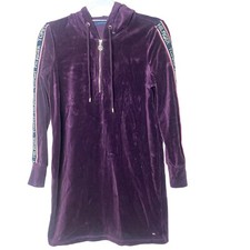 Womens Tommy Hilfiger Velour Logo Tape Sneaker Dress Aubergine Size Med