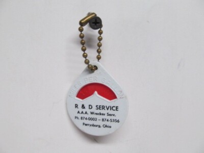 Vintage - R & D SERVICE Perrysburg, OH Miles Per Gallon Key Chain