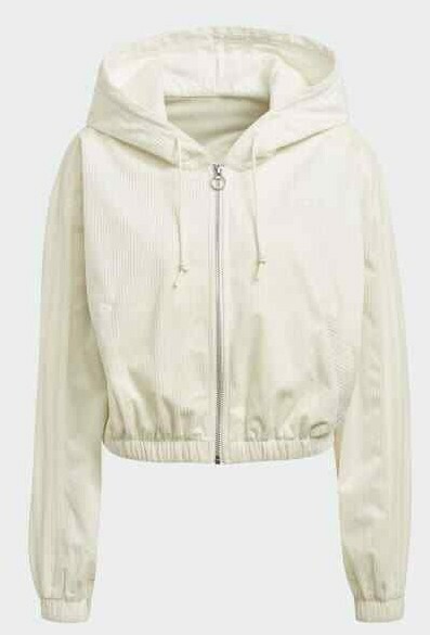 Adidas GU0828 Corduroy Hooded Track Top Jacket Off-White