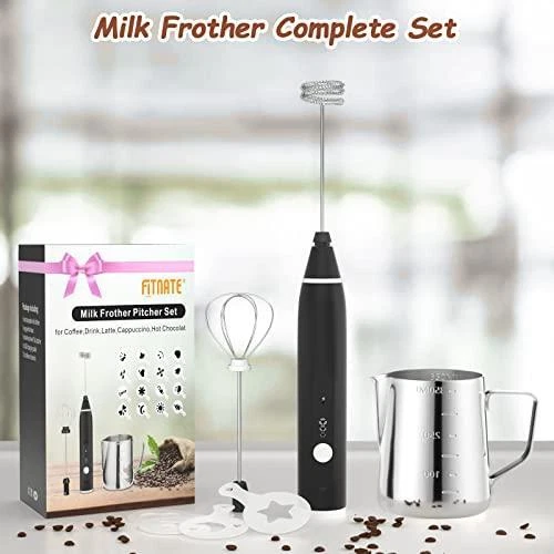 Milk Frother Handheld, FITNATE Rechargeable Electric Foam Maker Drink Mixer 3