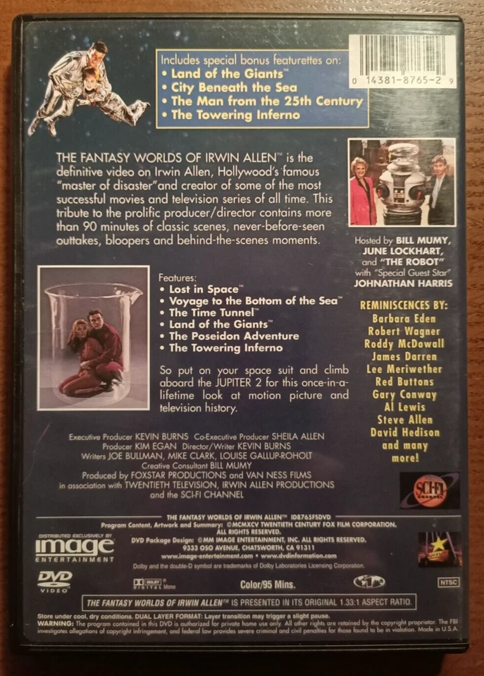 The Fantasy Worlds of Irwin Allen (1995) - US DVD Region 1 / Rare - Image 2 of 4