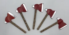 Vintage 5 Piece Red Paper Hatchets Axes Cake & Party Decor Japan