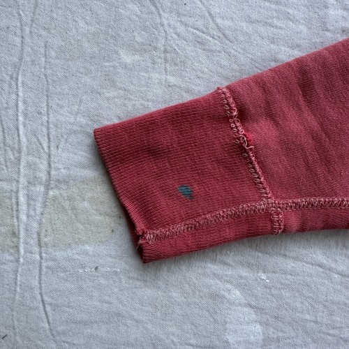 Vintage 1950s 60s Faded Red Cotton Hoodie Pullover Sweatshirt Sportswear Top - Picture 6 of 15