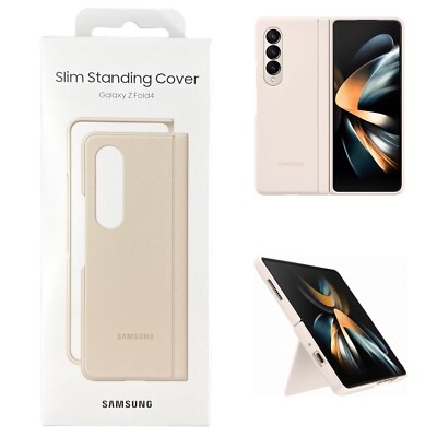 Original Genuine SAMSUNG Galaxy Z Fold4 Official Slim Standing Cover Case Sand