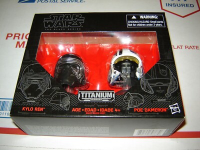 New Star Wars Black Series Titanium Helmets Kylo Ren and Poe Dameron #1