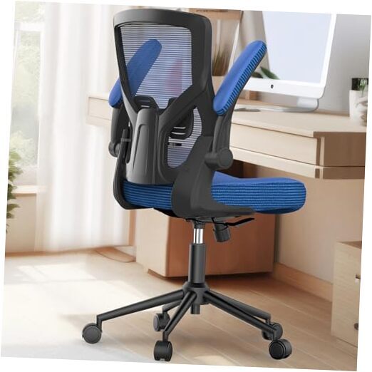 Office Chair, High Back Desk Chair Adjustable Height and Ergonomic Design Blue