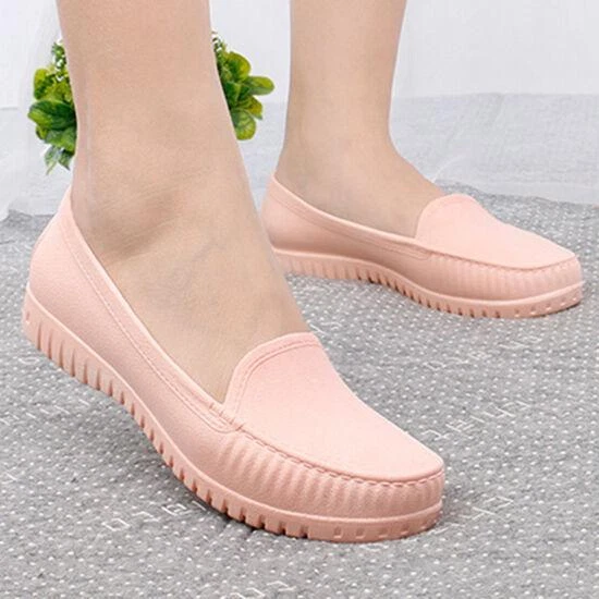 Women Ladies Nurse Work Shoes Non-slip kitchen Rainshoes Slip-On Waterproof Flat - Image 2 of 4