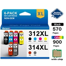 GATAPO® 6PK T312XL T314XL Ink Cartridges for Epson Expression Photo XP 8500 8600