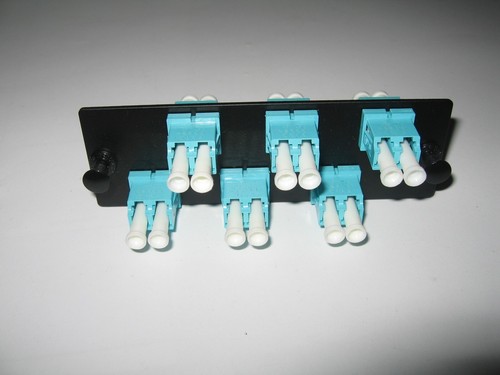 OEM Panduit FAP6WAQDLCZ Opticom Fiber Adapter Panels Patch Panel Aqua 6 Ports - Picture 3 of 4