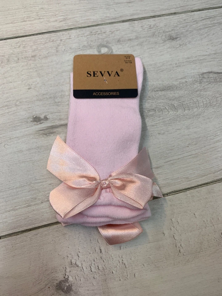 Calcetín hasta la rodilla español de alta calidad, niñas, romaní, con lazo de satén, talla UK 0-13 Foto 3 de 4