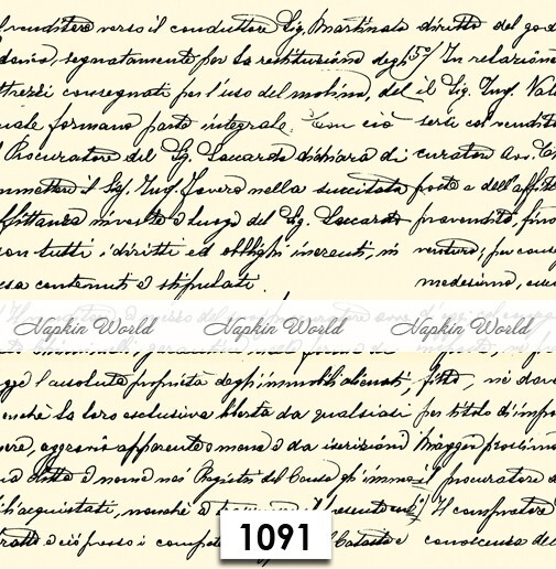 (1091) TWO Paper LUNCHEON Decoupage Art Craft Napkins - SCRIPT HANDWRITING