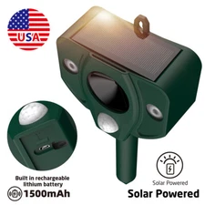 Animal Repeller Ultrasonic Solar Power Outdoor Pest Dog Cat Fox Mice Deer Sensor