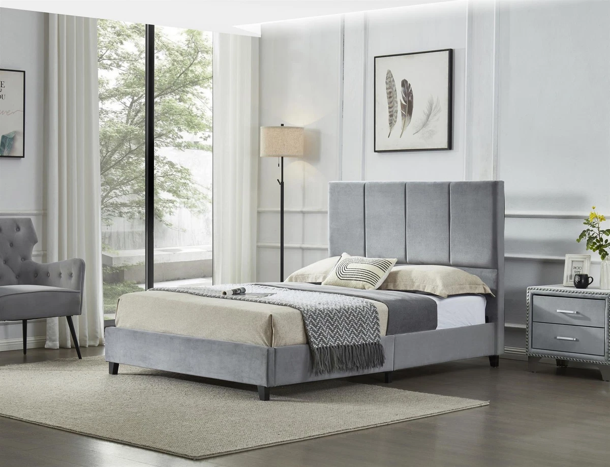 Modern gray bed frame deals