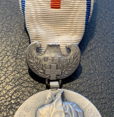 Red Cross Union French Women U F F Silver Medal 1870 to 1914 Alsace ANTIQUE - Picture 4 of 12
