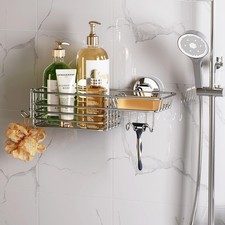 Shower Caddy Suction Cup Shower Shelves Shower Holder Silver