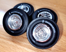 Set Of 4 Pad Printed Racemaster Drag Slicks Reverse Chrome Racing Wheels Gmc