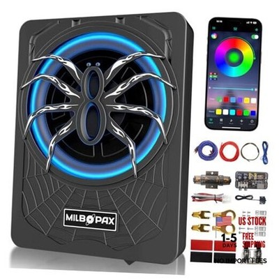 10 Inch Subwoofer, Upgraded Under Seat Powered Subwoofer and amp package 1200W