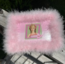 Y2K Barbie Storage Jewelry Box Pink Fuzz Barbie Cupcakes 2002