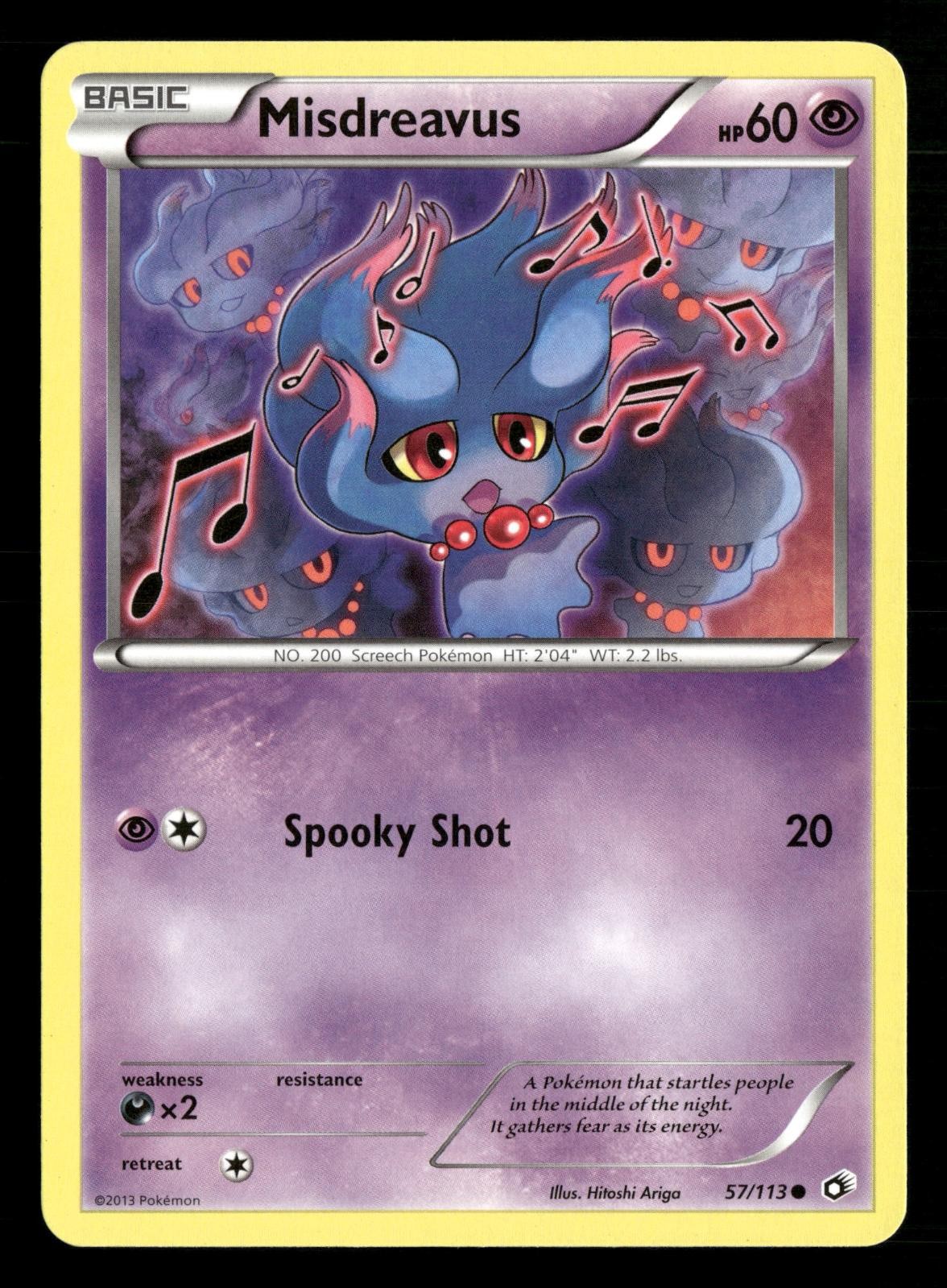 Misdreavus 57/113 Common Legendary Treasures Pokemon Lightly Played