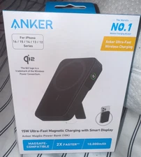 Anker MagGo 10000mAh 15W Power Bank with LED Screen - Black *MINT CONDITION*