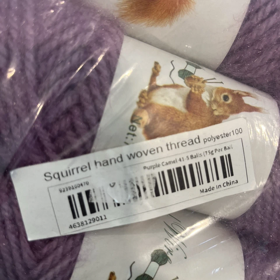 Пряжа ручной работы Squirrel Wire мотки 5–75 г фиолетовый верблюд 100% полиэстер - Изображение 3 из 4
