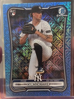Cam Schlittler #53 2026 Bowman Chrome Mojo Blue Refractor RC 152/499 Yankees