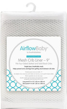 AirflowBaby Breathable Mesh Liner for Full-Size Cribs White, 11 inch