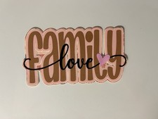 Family Love Handmade Scrapbook Title Die Cut Paper Pieced