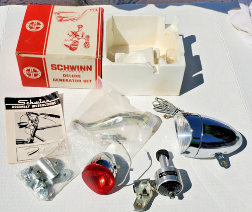 Juego de luces de cabezal generador Schwinn Deluxe Stingray Krate Fastback bicicleta de colección NOS - Imagen 15 de 15