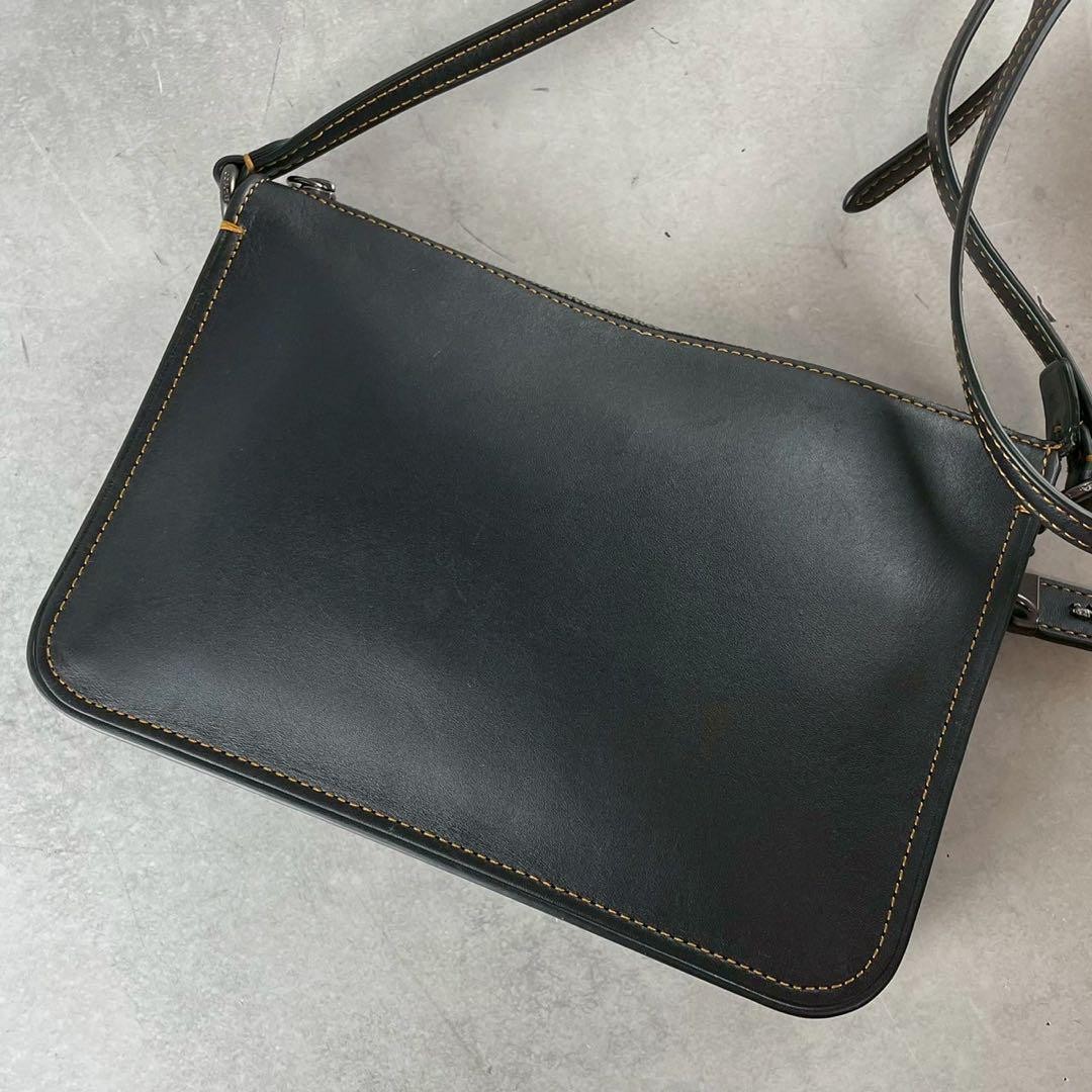 Coach black leather mini crossbody shoulder bag - good condition