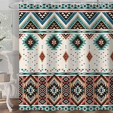 Aztec Shower Curtain,Southwestern Native Tribal 72"W x 72"L Pack of 1 Boho