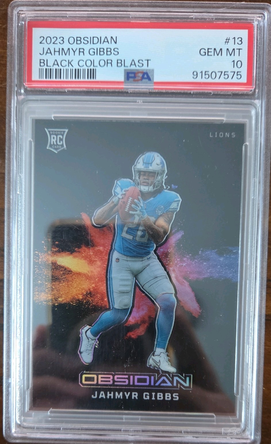 Jahmyr Gibbs Panini Obsidian Black Color Blast #13 Base