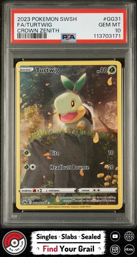 PSA 10 GEM MT Turtwig #GG31 2023 Pokemon Swsh Crown Zenith