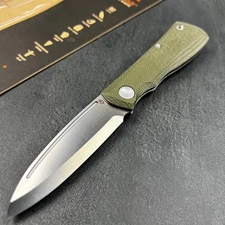 Gerber Mansfield Green Micarta Handle D2 Steel Slip Joint Folding Pocket Knife