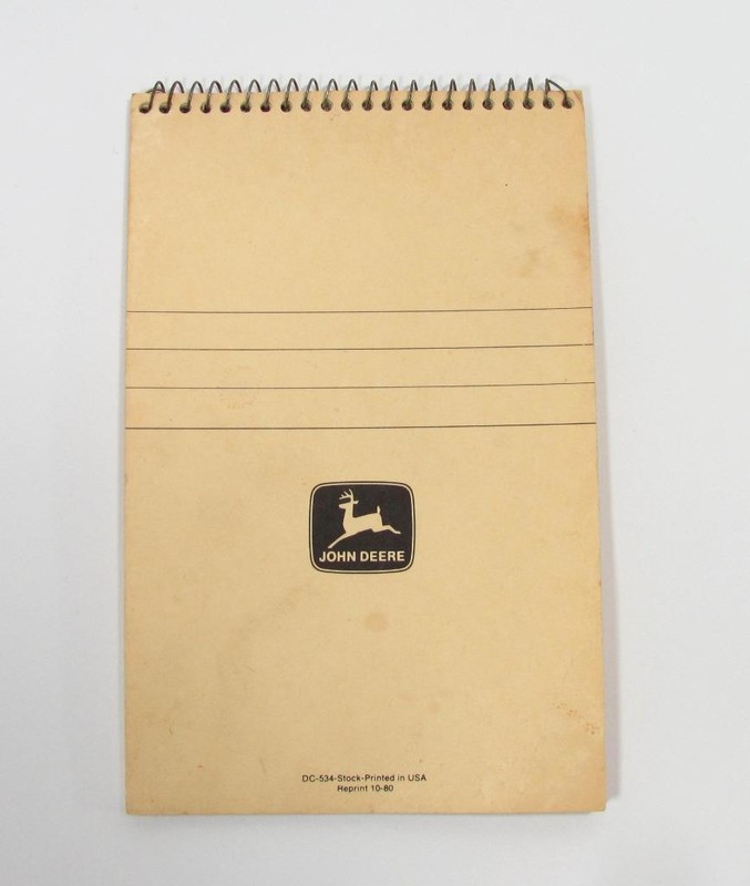 Vintage 1980 John Deere Tractors Advertising Notebook Memo Pad USA Notepad