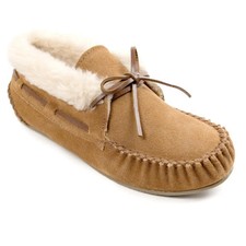 Women's Minnetonka Chrissy Suede Slipper Booties Cinnamon