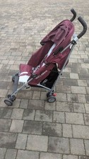 Maclaren Triumph Buggy Maroon with unused rain cover - Umbrella style fold