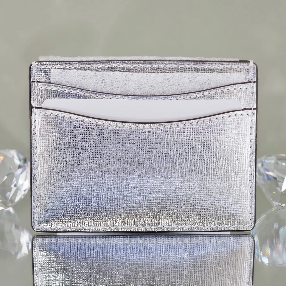 Estuche para Tarjetas Kate Spade Plateado Multi Agitado No Agitado Martini Cuero Metálico Foto 4 de 4